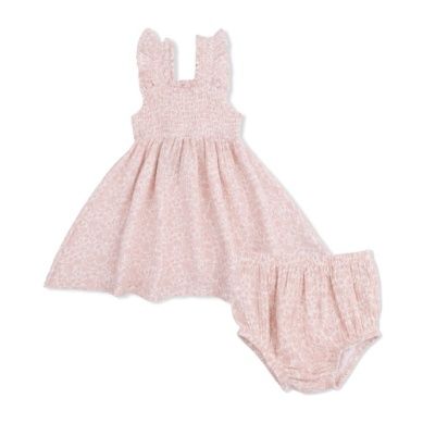 Angel Dear Harper Floral Sundress + Bloomer Set, Size: 2T
