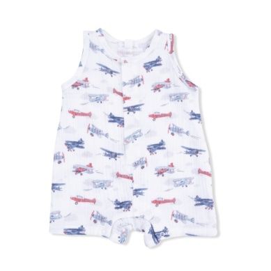 Angel Dear Vintage Planes Shortie Romper, Size: 6-12 mo