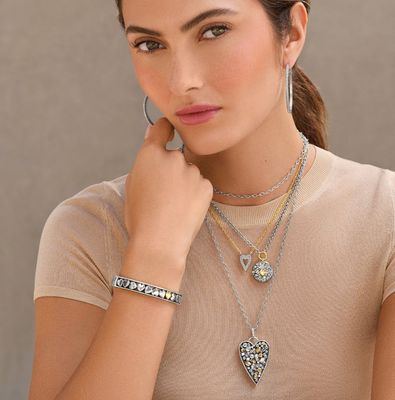 Mystery of Love Hearts Hinged Bangle