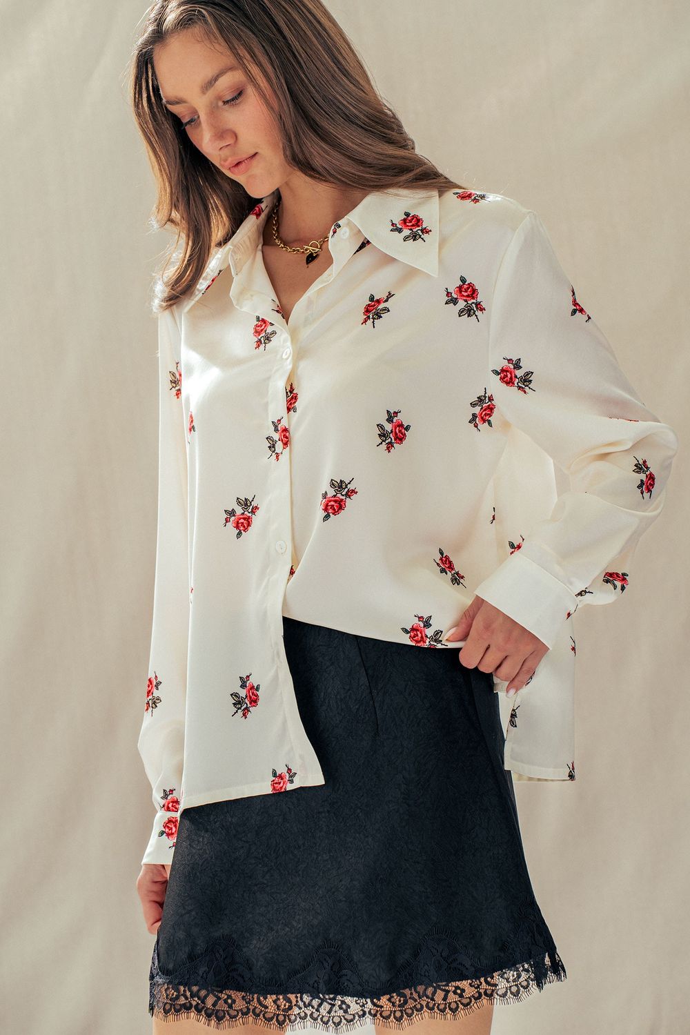 The Rosebud Button Down, Size: S