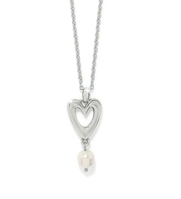Cascade Open Heart Pearl Petite Necklace