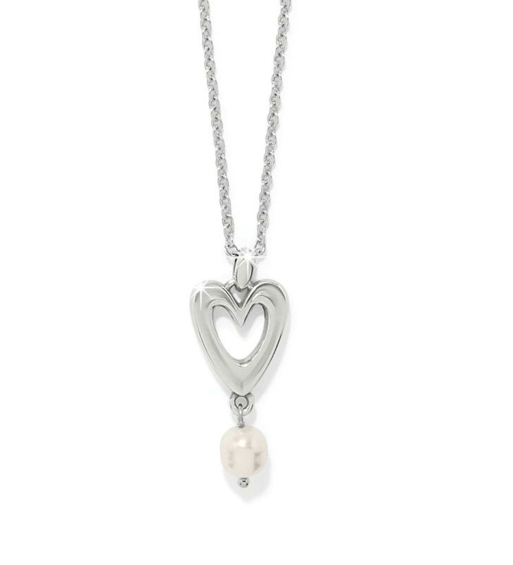 Cascade Open Heart Pearl Petite Necklace