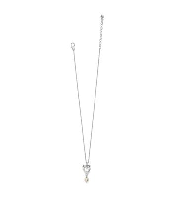 Cascade Open Heart Pearl Petite Necklace