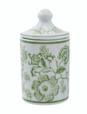 Green Chinoserie Floral Bloom Spice Jar