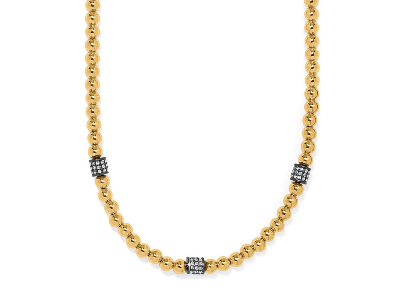 Merdian Petite Sation Gold/ Black Necklace