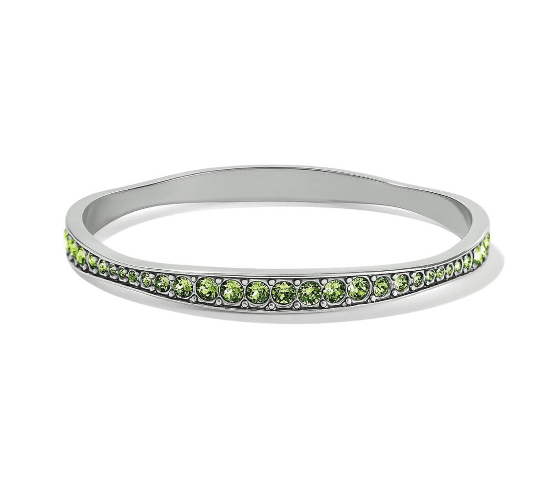 Light Hearted Crystal Bangle, Color: Peridot
