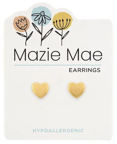 Mazie Mae Girls Earrings | Solid Heart Stud