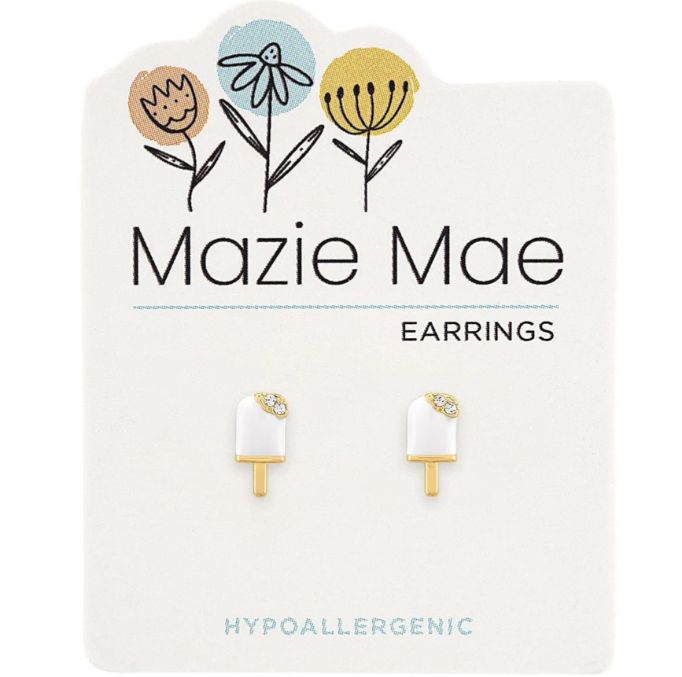 Mazie Mae Girls Earrings | Gold Popsicle Stud