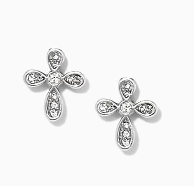 Enchanting Cross Post Earrings Silver