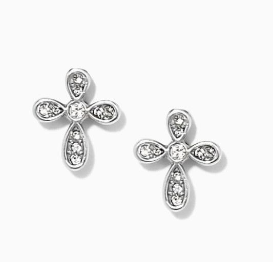 Enchanting Cross Post Earrings Silver