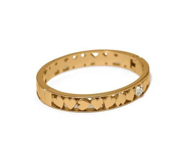 Mystery of Love Heart Hinged Bangle