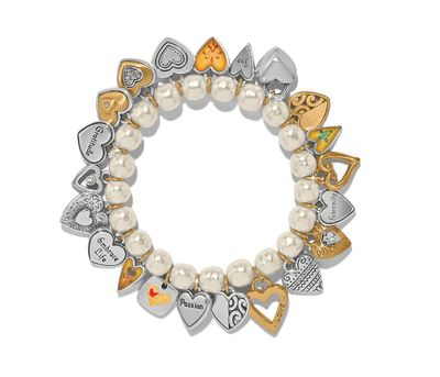 One Heart Pearl Stretch Bracelet