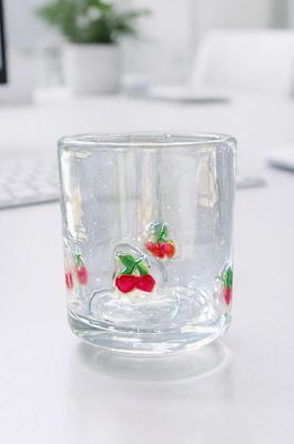 Cherry Embossed Drinking Glass