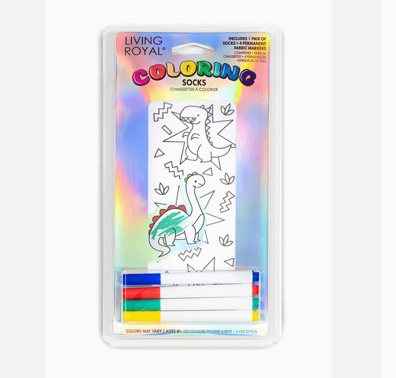 DIY Coloring  Ankle Sock Kit, Color: Days of Dinosaur