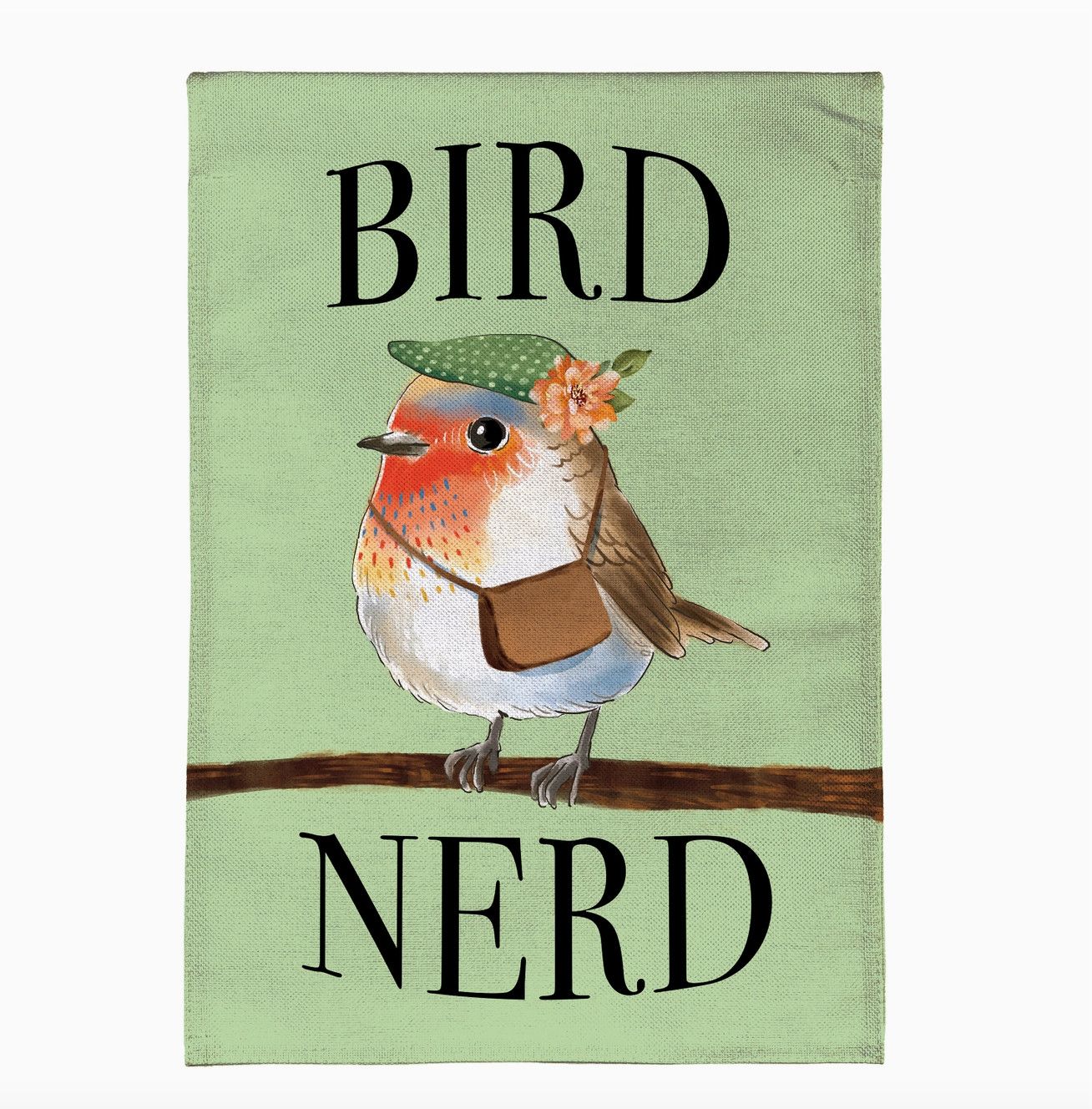 Bird Nerd Burlap Garden Flag