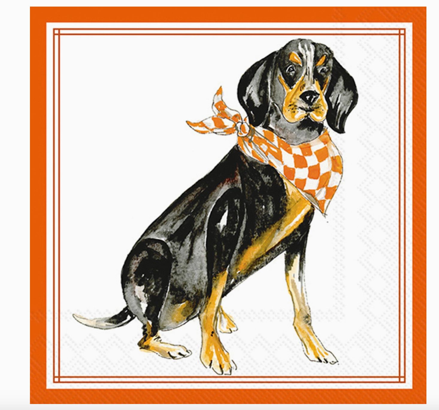 Orange Coonhound Cocktail Napkin