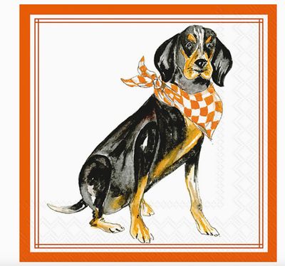 Orange Coonhound Cocktail Napkin