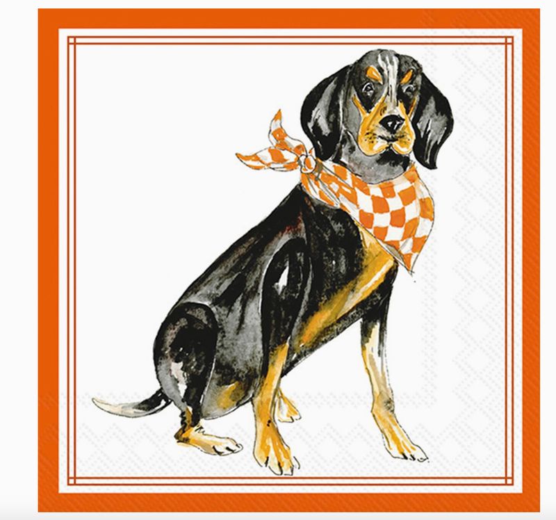 Orange Coonhound Cocktail Napkin