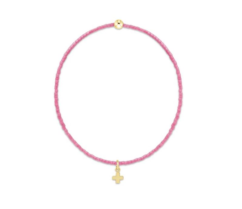 Enewton Hope Classic Bubblegum Bracelet Signature Cross Small Gold Charm