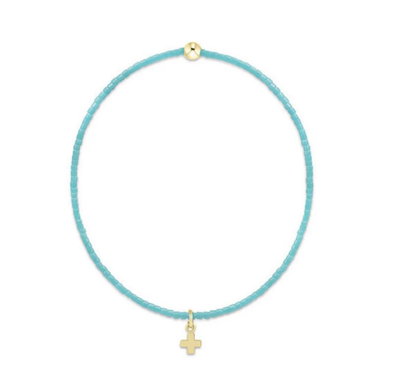 Enewton Hope Classic Turquoise Bracelet Signature Cross Small Gold Charm