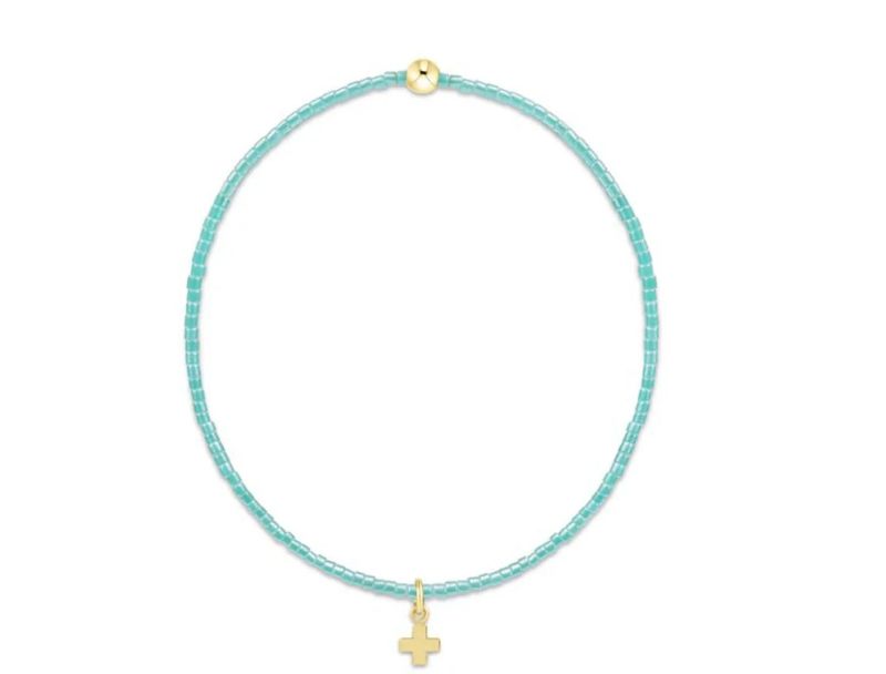 Enewton Hope Classic Sea Glass Bracelet Signature Cross Small Gold Charm