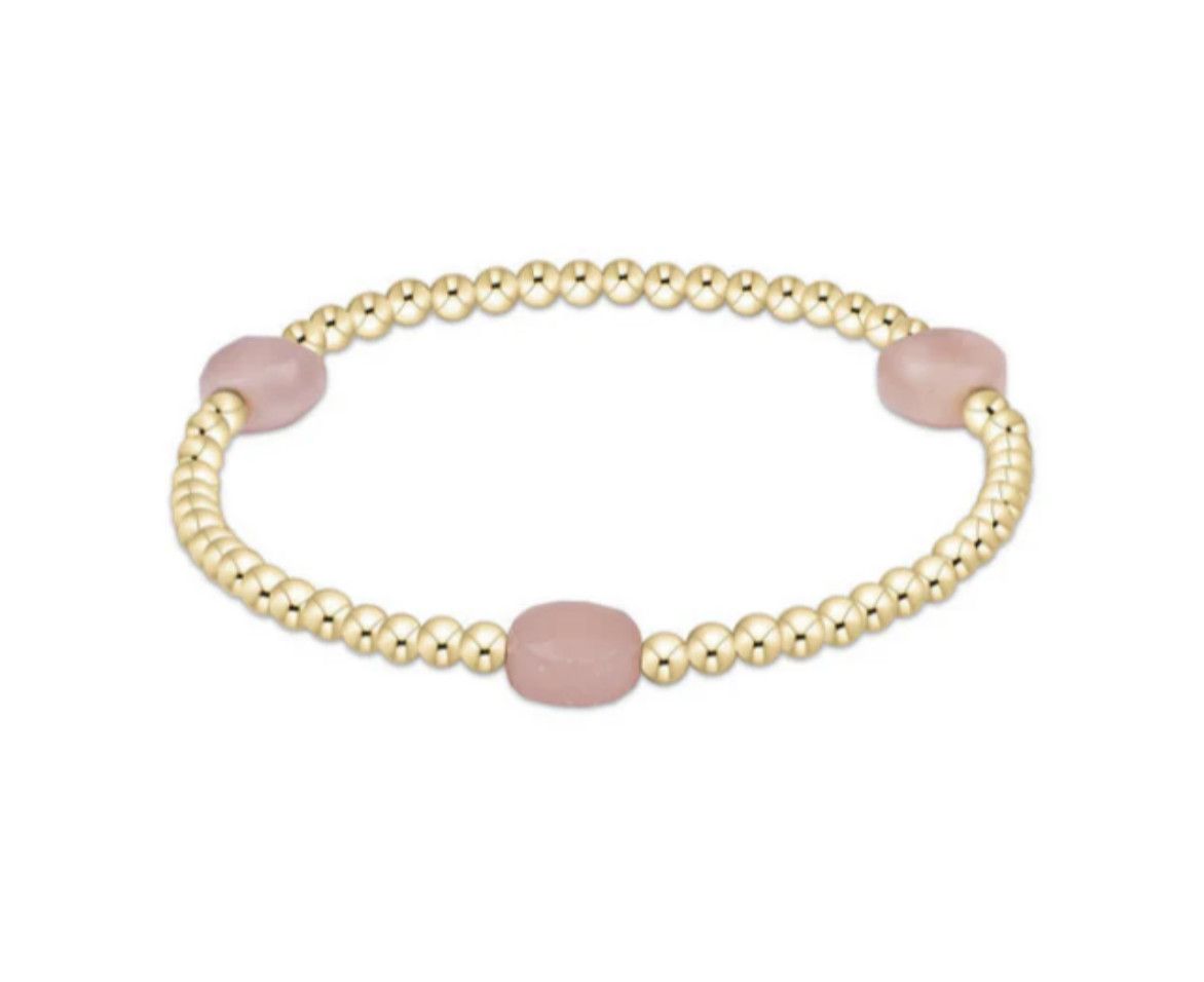 Enewton Admire Gem 3mm Gold Bracelet Pink Opal