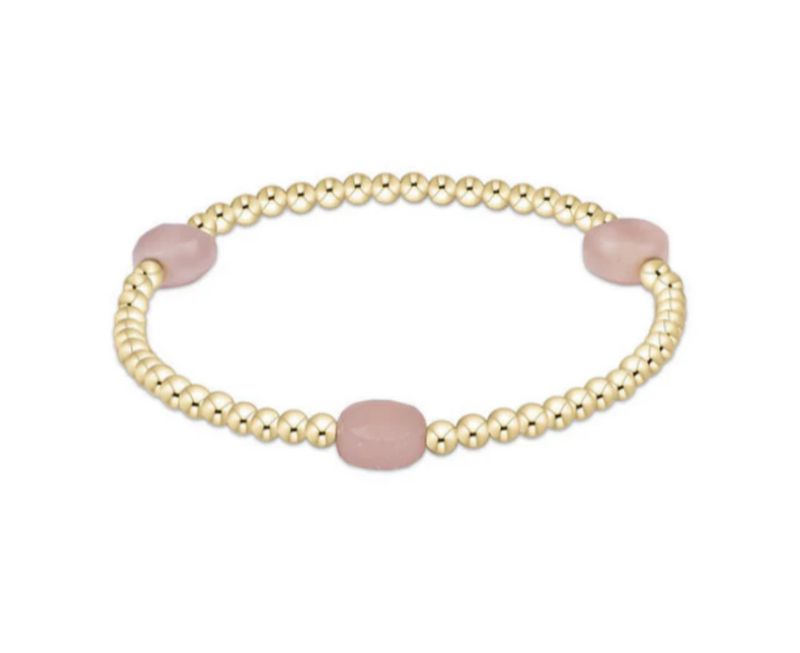 Enewton Admire Gem 3mm Gold Bracelet Pink Opal