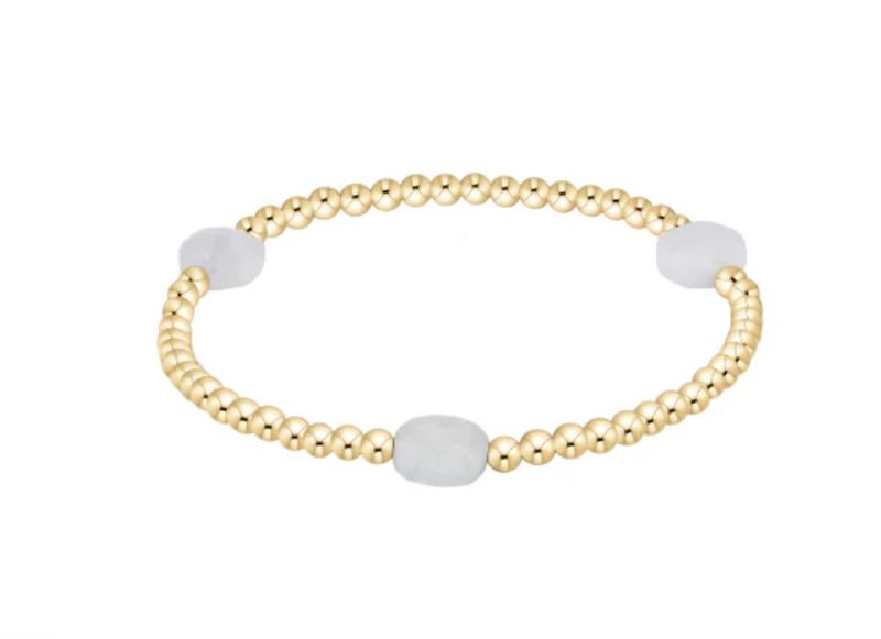 Enewton Admire Gem 3mm Gold Bracelet Aquamarine