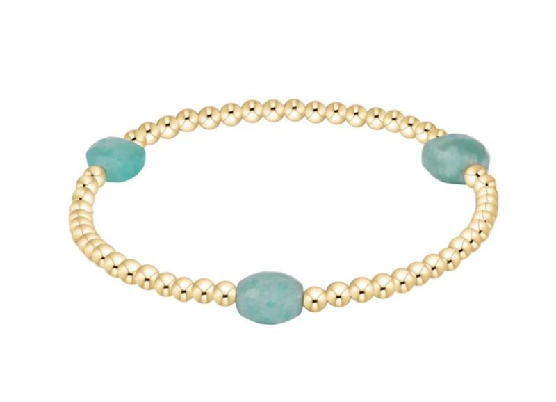 Enewton Admire Gem 3mm Gold Bracelet Amazonite