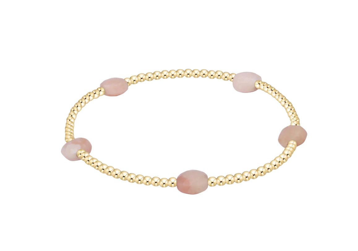 Enewton Admire Small Gem 2mm Gold Bracelet Pink Opal