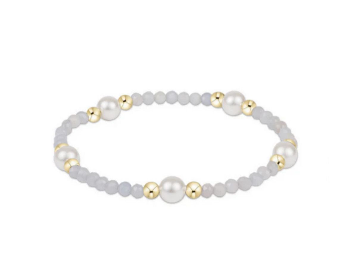Enewton Purpose Pearl 6mm Gem Bracelet Aquamarine