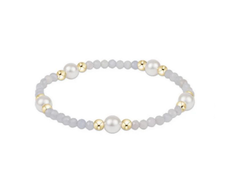 Enewton Purpose Pearl 6mm Gem Bracelet Aquamarine