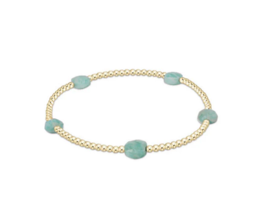 Enewton Admire Small Gem 2mm Gold Bracelet Amazonite