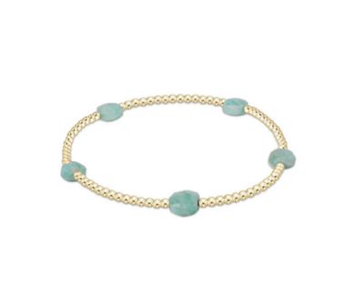 Enewton Admire Small Gem 2mm Gold Bracelet Amazonite