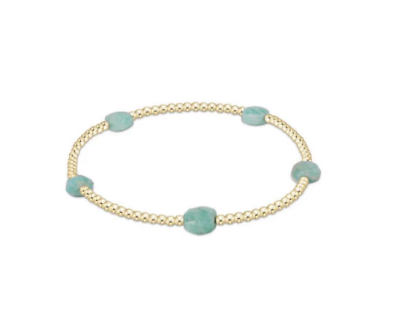 Enewton Admire Small Gem 2mm Gold Bracelet Amazonite