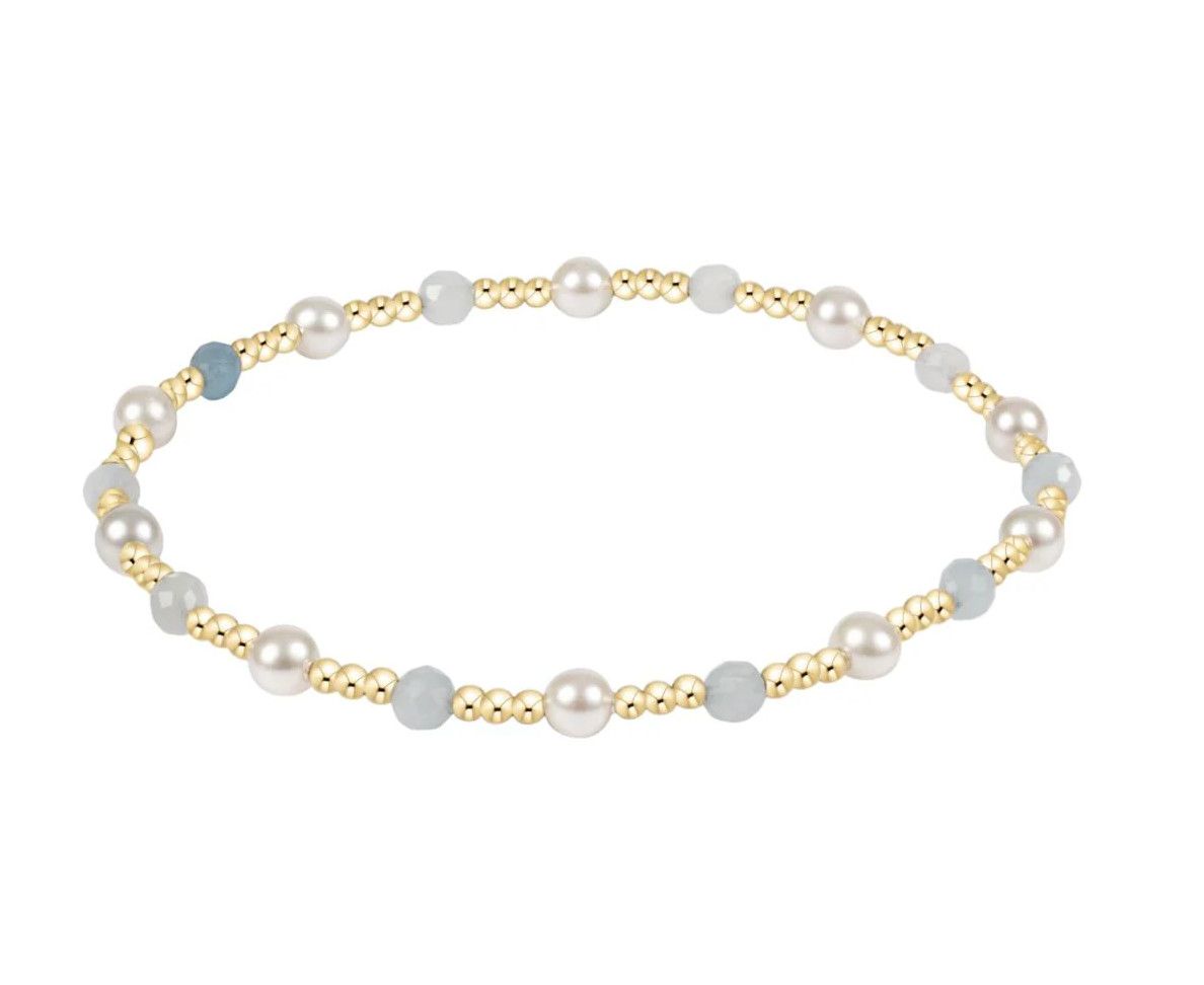 Enewton Pearl Sincerity 4mm Gem Bracelet Aquamarine