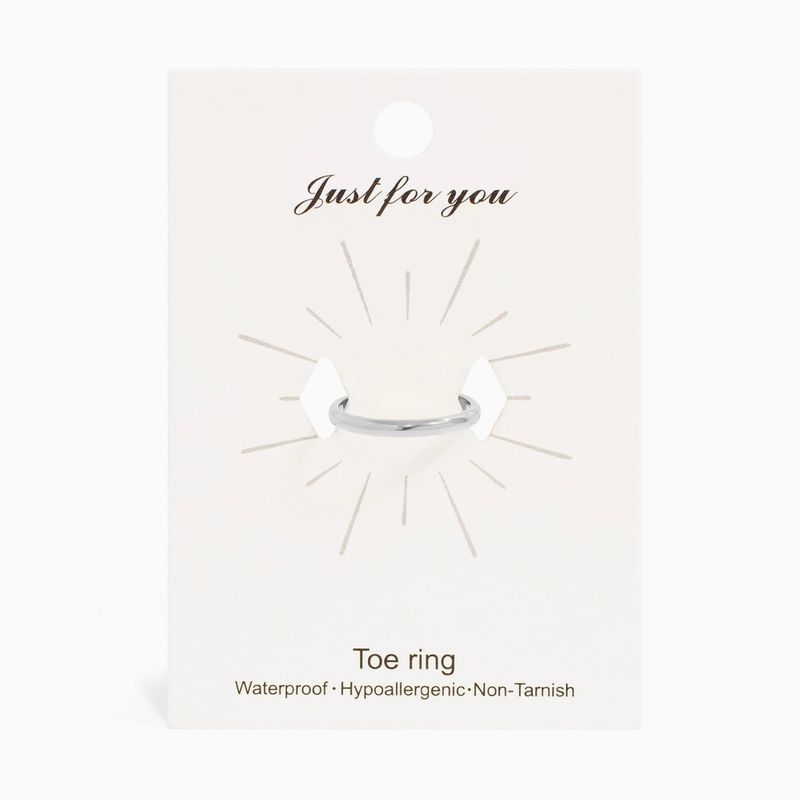 18k Gold Stainless Steel Toe Ring Silver | Minimalist