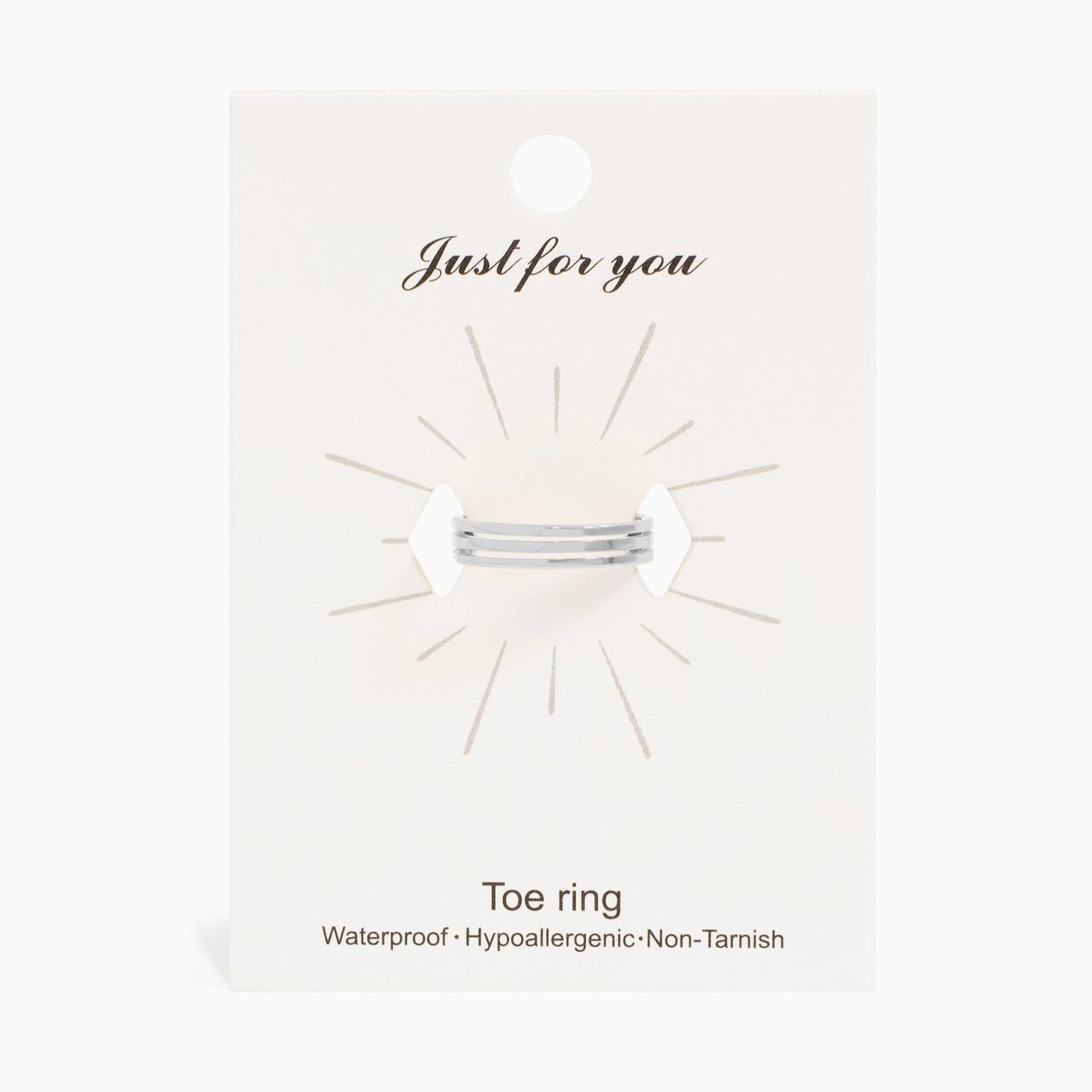 18k Gold Stainless Steel Toe Ring Silver | Triple Ring