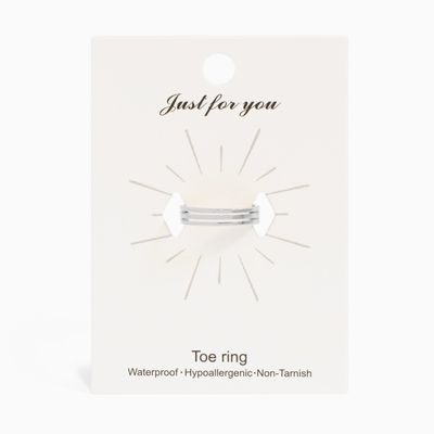 18k Gold Stainless Steel Toe Ring Silver | Triple Ring