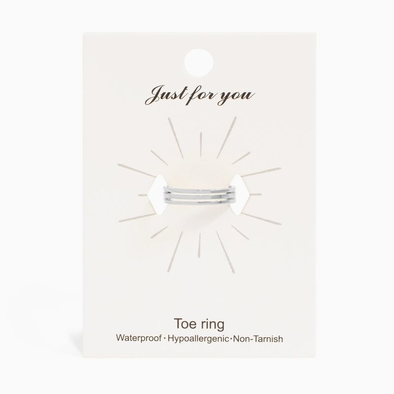 18k Gold Stainless Steel Toe Ring Silver | Triple Ring