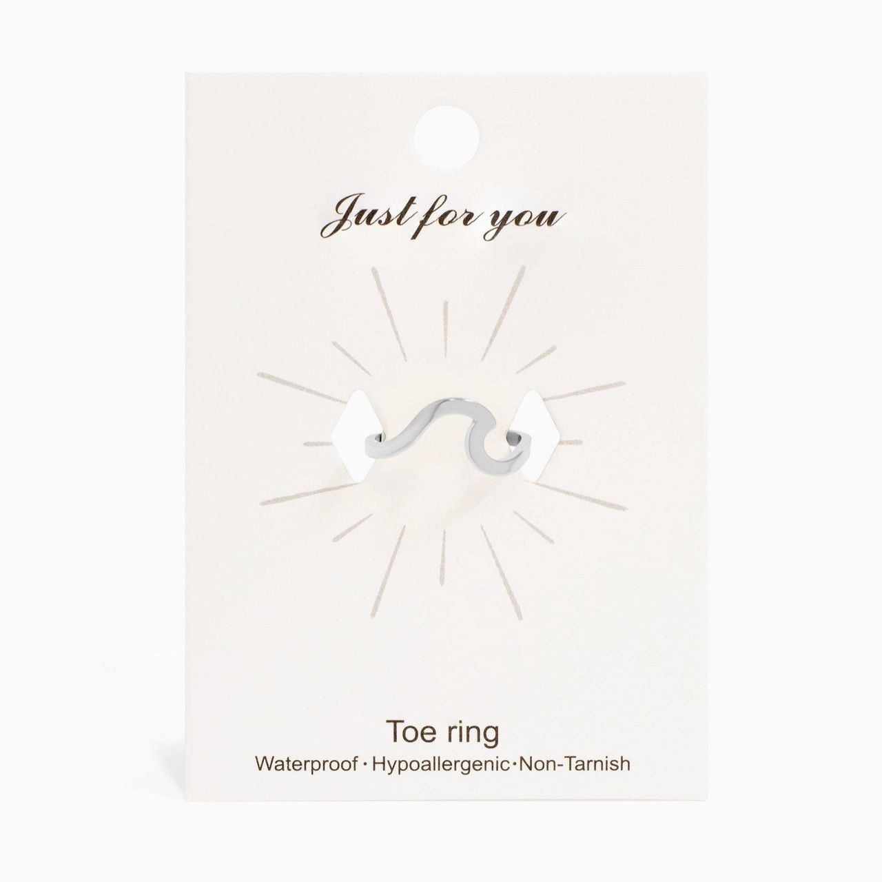 18k Gold Stainless Steel Toe Ring Silver | Wave