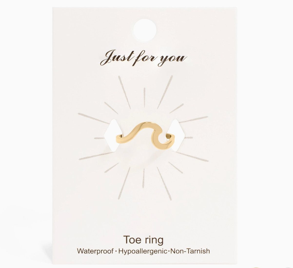 18k Gold Stainless Steel Toe Ring Gold | Wave