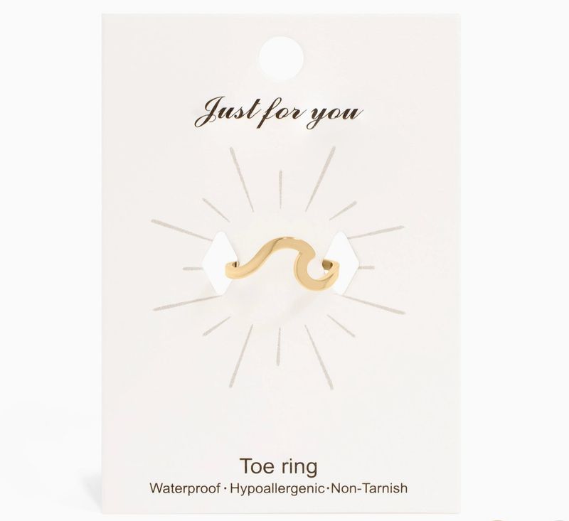 18k Gold Stainless Steel Toe Ring Gold | Wave