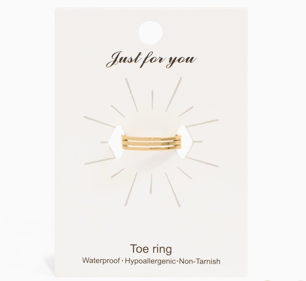 18k Gold Stainless Steel Toe Ring Gold | Triple Ring