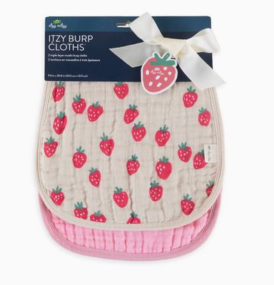 Itzy Burp Cloths™ Set | Strawberries &amp; Cream