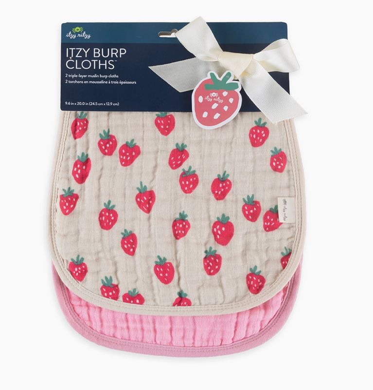 Itzy Burp Cloths™ Set | Strawberries &amp; Cream