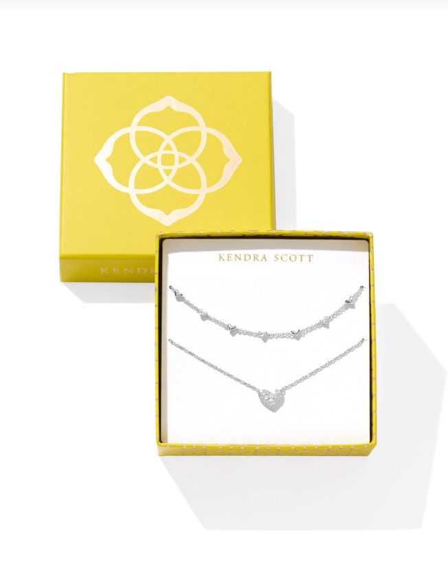The Ari Haven Heart Necklace Gift Set in Silver Crystal