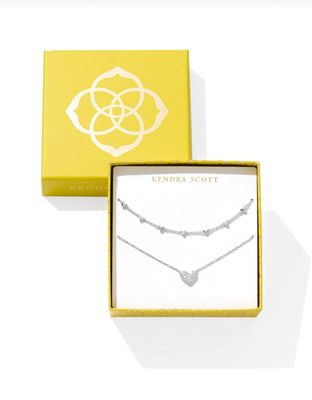The Ari Haven Heart Necklace Gift Set in Silver Crystal