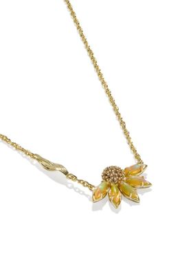 The Anya Flower Pendant Necklace in Gold Yellow Mix