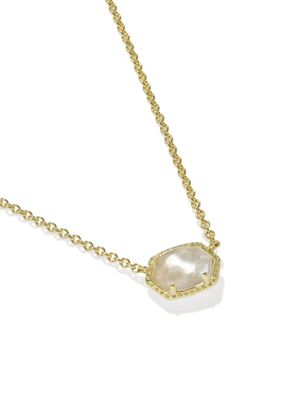 The Daphne Frame Pendant Necklace in Gold  Ivory Mother of Pearl
